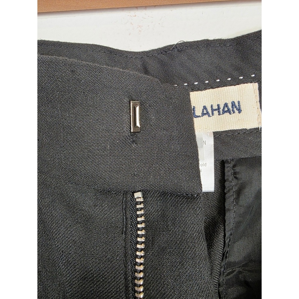 Caron Callahan Women's Linen Blend Pants Size 10 Black Minimalist - Picture 8 of 10